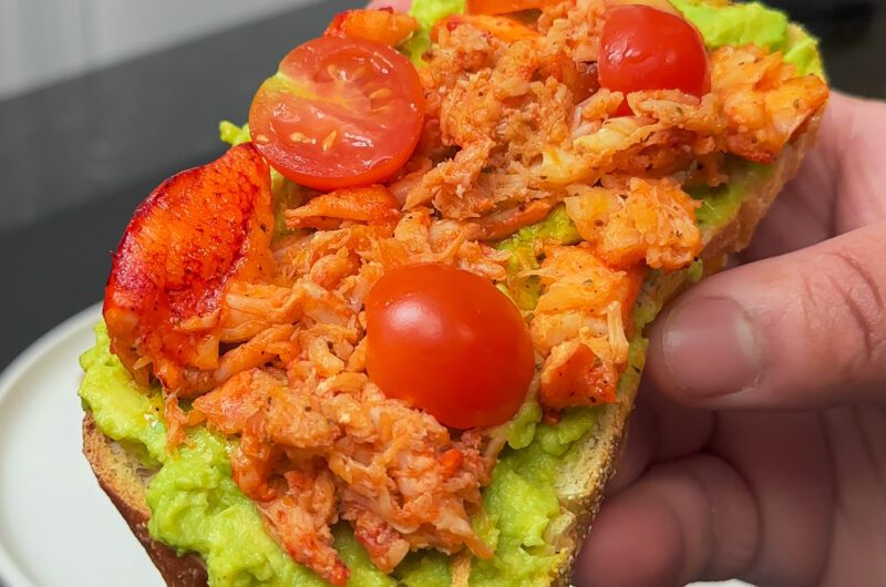 Air Fryer Lobster Avocado Toast