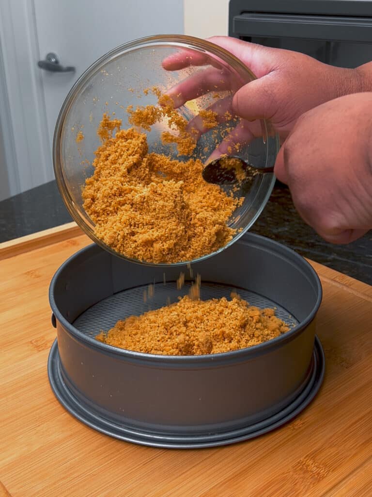 Mini Air Fryer Cheesecake using Aldi 6” springform pan (purchased