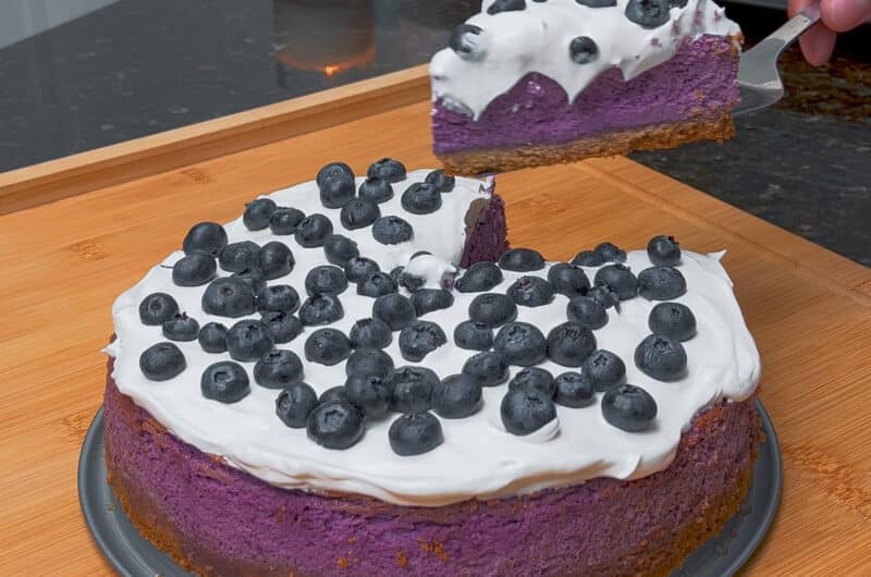 Air Fryer Blueberry Cheesecake