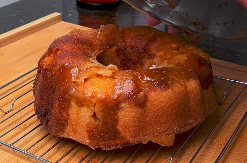 Air Fryer Peach Cobbler Pound Cake